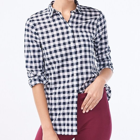 J. Crew Factory Tops - J. Crew Gingham Button Shirt